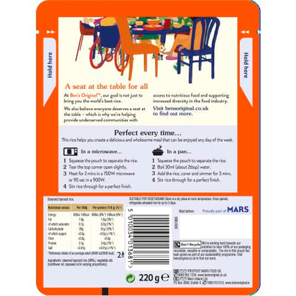 Ben's Original Basmati Microwave Rice, Bulk Multipack 6 x 220 g pouches